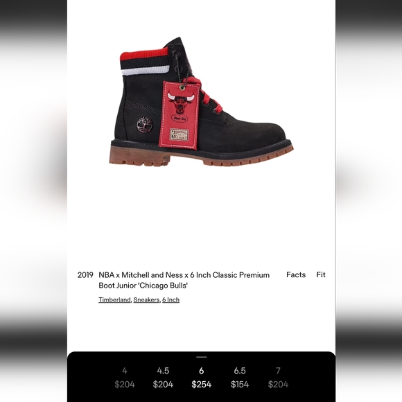 Timberland Chicago Bulls NBA x Mitchell & Ness Premium 6" boot (Youth Size 5.5) - Picture 13 of 16